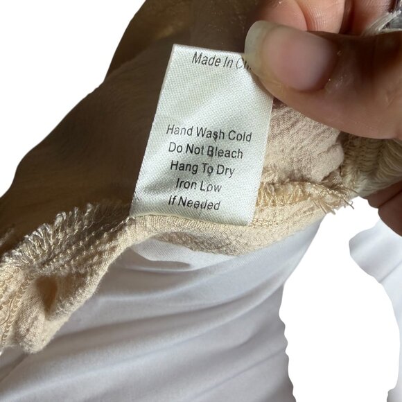 Blu Pepper beige tassel embroidered tank top Small - Picture 3 of 7